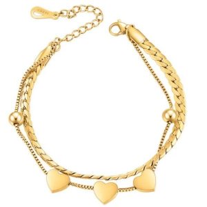 Zilveren armband van drie harten | TRIOHEARTS